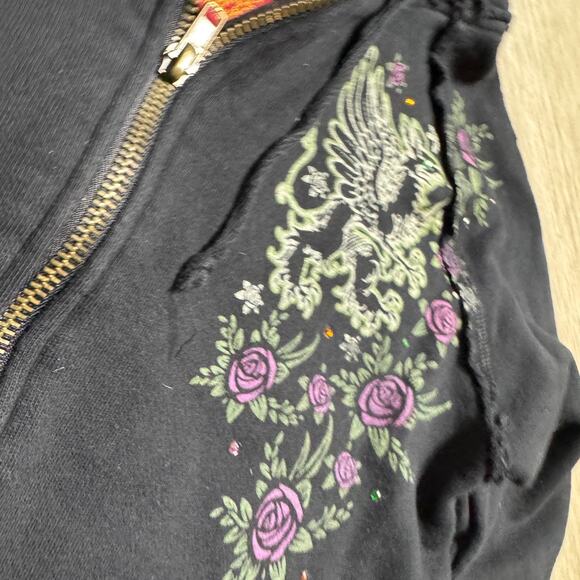 Vintage Y2K Hard Rock Cafe Women's Hoodie Orlando Florida L Zip Halloween - Picture 8 of 9